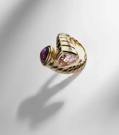Marina B Trisolina Toi Et Moi 18kt gold ring with morganite and amethyst | Thumbnail 5 Marina B Trisolina Toi Et Moi 18kt gold ring with morganite and amethyst | Thumbnail 5