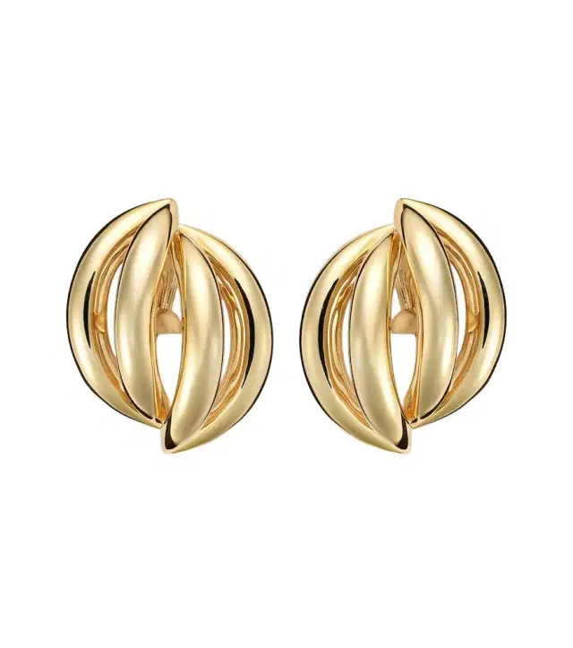 Jennifer Fisher Abstract Line gold-plated clip-on earrings