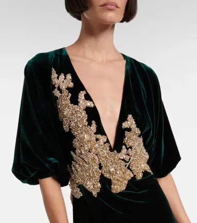 Costarellos Floral velvet maxi dress | Thumbnail 5 Costarellos Floral velvet maxi dress | Thumbnail 5