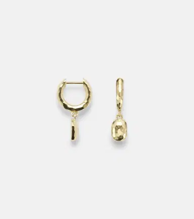 Octavia Elizabeth Hidden Gem 18kt gold huggies with diamonds | Thumbnail 2 Octavia Elizabeth Hidden Gem 18kt gold huggies with diamonds | Thumbnail 2