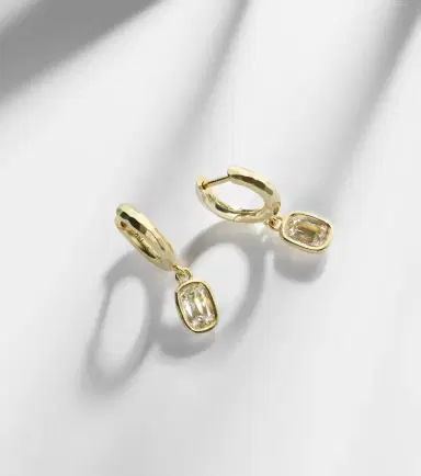 Octavia Elizabeth Hidden Gem 18kt gold huggies with diamonds | Thumbnail 5 Octavia Elizabeth Hidden Gem 18kt gold huggies with diamonds | Thumbnail 5