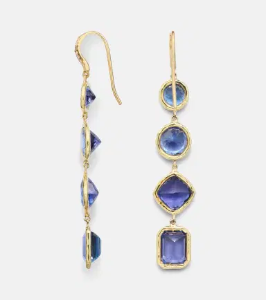 Octavia Elizabeth Cascade 18kt gold drop earrings with diamonds and tanzanites | Thumbnail 4 Octavia Elizabeth Cascade 18kt gold drop earrings with diamonds and tanzanites | Thumbnail 4