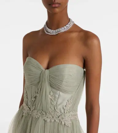 Costarellos Embellished tulle corset gown | Thumbnail 5 Costarellos Embellished tulle corset gown | Thumbnail 5