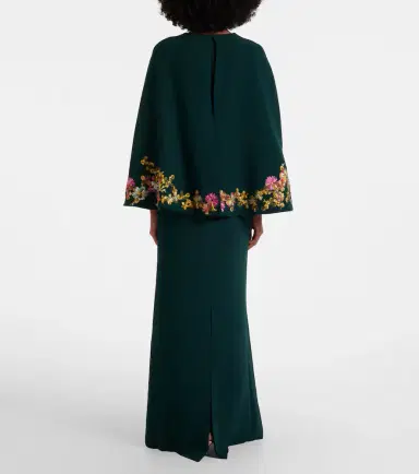 Costarellos Caped embellished crêpe gown | Thumbnail 3 Costarellos Caped embellished crêpe gown | Thumbnail 3