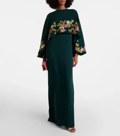 Costarellos Caped embellished crêpe gown | Thumbnail 6 Costarellos Caped embellished crêpe gown | Thumbnail 6