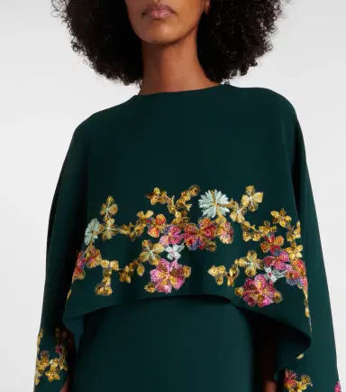 Costarellos Caped embellished crêpe gown | Thumbnail 7 Costarellos Caped embellished crêpe gown | Thumbnail 7