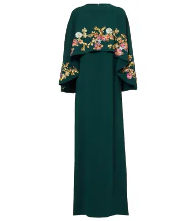 Costarellos Caped embellished crêpe gown | Thumbnail 1 Costarellos Caped embellished crêpe gown | Thumbnail 1
