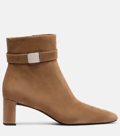 Tory Burch Georgia T Monogram suede ankle boots | Thumbnail 4 Tory Burch Georgia T Monogram suede ankle boots | Thumbnail 4