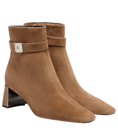 Tory Burch Georgia T Monogram suede ankle boots | Thumbnail 1 Tory Burch Georgia T Monogram suede ankle boots | Thumbnail 1