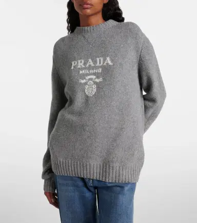 Prada Logo intarsia wool and cashmere sweater | Thumbnail 2 Prada Logo intarsia wool and cashmere sweater | Thumbnail 2
