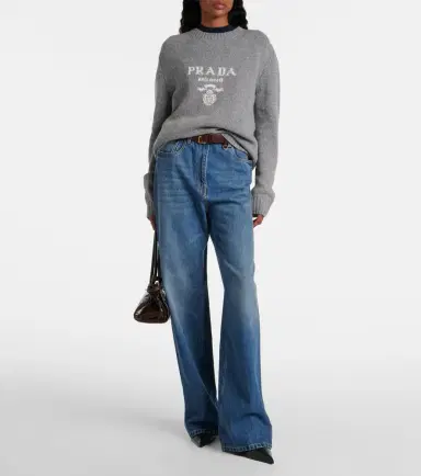 Prada Logo intarsia wool and cashmere sweater | Thumbnail 3 Prada Logo intarsia wool and cashmere sweater | Thumbnail 3