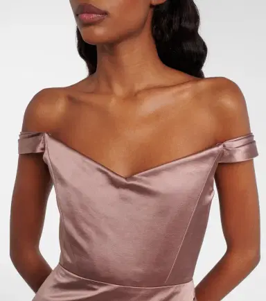 Alex Perry Off-shoulder cotton and silk satin minidress | Thumbnail 3 Alex Perry Off-shoulder cotton and silk satin minidress | Thumbnail 3