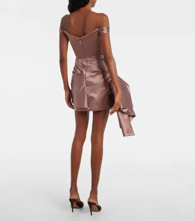 Alex Perry Off-shoulder cotton and silk satin minidress | Thumbnail 4 Alex Perry Off-shoulder cotton and silk satin minidress | Thumbnail 4