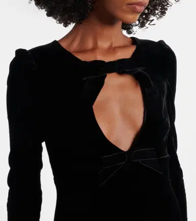 Alessandra Rich Bow-detail cutout velvet gown | Thumbnail 3 Alessandra Rich Bow-detail cutout velvet gown | Thumbnail 3