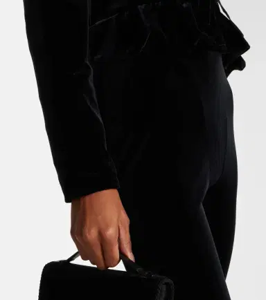 Alessandra Rich Bow-detail ruffled off-shoulder velvet jumpsuit | Thumbnail 3 Alessandra Rich Bow-detail ruffled off-shoulder velvet jumpsuit | Thumbnail 3