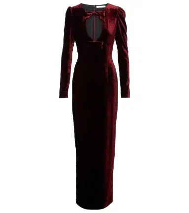 Alessandra Rich Bow-detail cutout velvet gown | Thumbnail 1 Alessandra Rich Bow-detail cutout velvet gown | Thumbnail 1