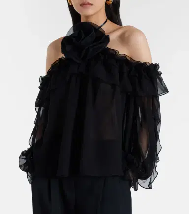 Carolina Herrera Floral-appliqué silk tulle top | Thumbnail 6 Carolina Herrera Floral-appliqué silk tulle top | Thumbnail 6