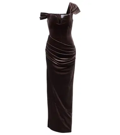 Alex Perry Draped velvet gown | Thumbnail 1 Alex Perry Draped velvet gown | Thumbnail 1