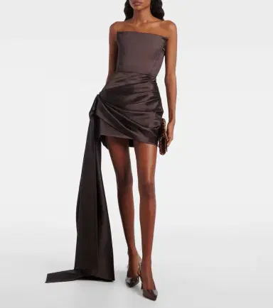 Alex Perry Draped satin bustier dress | Thumbnail 4 Alex Perry Draped satin bustier dress | Thumbnail 4