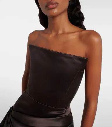 Alex Perry Draped satin bustier dress | Thumbnail 5 Alex Perry Draped satin bustier dress | Thumbnail 5
