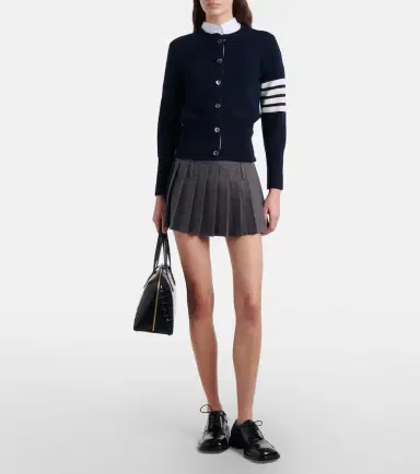 Thom Browne 4-Bar intarsia virgin wool cardigan | Thumbnail 3 Thom Browne 4-Bar intarsia virgin wool cardigan | Thumbnail 3