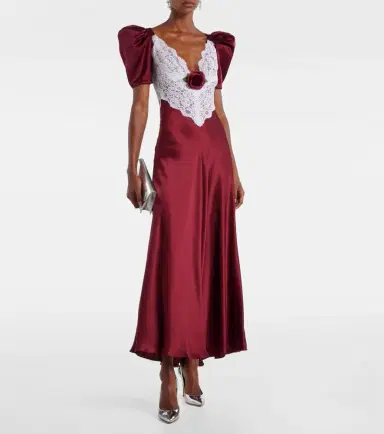 Rodarte Floral-appliqué lace-trimmed silk gown | Thumbnail 5 Rodarte Floral-appliqué lace-trimmed silk gown | Thumbnail 5