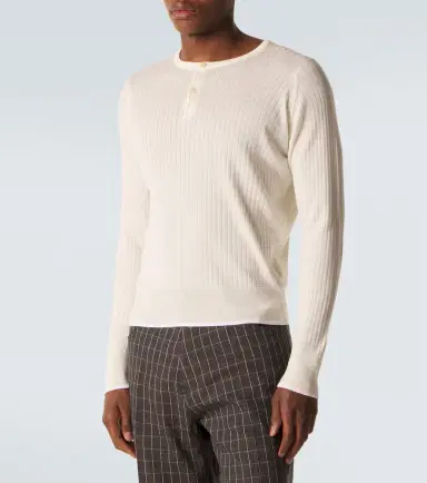 Wales Bonner Nile wool and cotton Henley shirt | Thumbnail 5 Wales Bonner Nile wool and cotton Henley shirt | Thumbnail 5