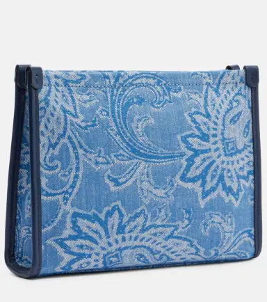 Etro Eyes Mini embroidered denim jacquard pouch | Thumbnail 2 Etro Eyes Mini embroidered denim jacquard pouch | Thumbnail 2