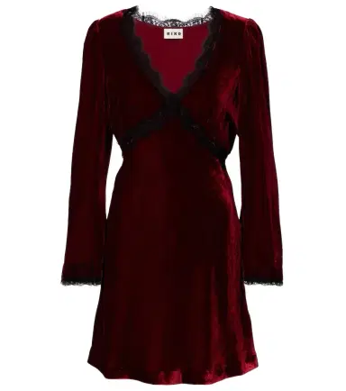 Rixo Macie lace-trimmed velvet minidress | Thumbnail 1 Rixo Macie lace-trimmed velvet minidress | Thumbnail 1