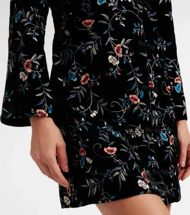 Rixo Delphina embroidered velvet minidress | Thumbnail 4 Rixo Delphina embroidered velvet minidress | Thumbnail 4