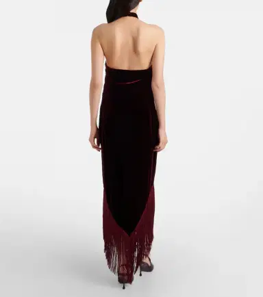 Taller Marmo Nina fringed velvet maxi dress | Thumbnail 3 Taller Marmo Nina fringed velvet maxi dress | Thumbnail 3