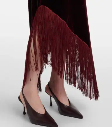 Taller Marmo Nina fringed velvet maxi dress | Thumbnail 5 Taller Marmo Nina fringed velvet maxi dress | Thumbnail 5
