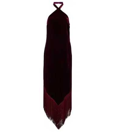 Taller Marmo Nina fringed velvet maxi dress | Thumbnail 1 Taller Marmo Nina fringed velvet maxi dress | Thumbnail 1