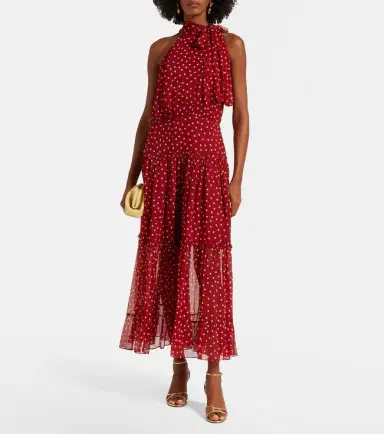Rixo Abi polka-dot chiffon midi dress | Thumbnail 3 Rixo Abi polka-dot chiffon midi dress | Thumbnail 3