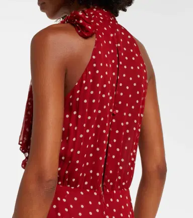 Rixo Abi polka-dot chiffon midi dress | Thumbnail 5 Rixo Abi polka-dot chiffon midi dress | Thumbnail 5