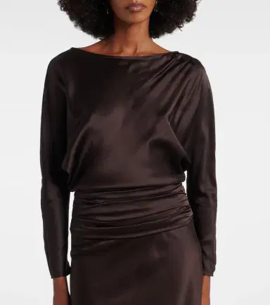 Staud Freda ruched silk-blend gown | Thumbnail 2 Staud Freda ruched silk-blend gown | Thumbnail 2