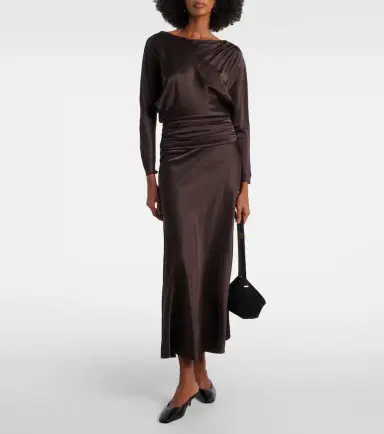 Staud Freda ruched silk-blend gown | Thumbnail 5 Staud Freda ruched silk-blend gown | Thumbnail 5