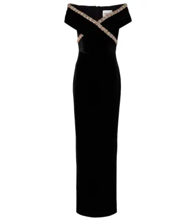 Roland Mouret Embellished velvet gown | Thumbnail 1 Roland Mouret Embellished velvet gown | Thumbnail 1