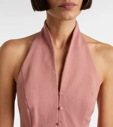 Staud Stella halterneck cotton-blend gown | Thumbnail 2 Staud Stella halterneck cotton-blend gown | Thumbnail 2