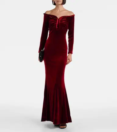 Roland Mouret Off-shoulder velvet gown | Thumbnail 3 Roland Mouret Off-shoulder velvet gown | Thumbnail 3