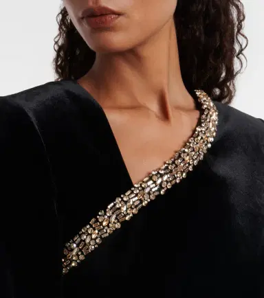 Roland Mouret Asymmetric embellished velvet top | Thumbnail 3 Roland Mouret Asymmetric embellished velvet top | Thumbnail 3