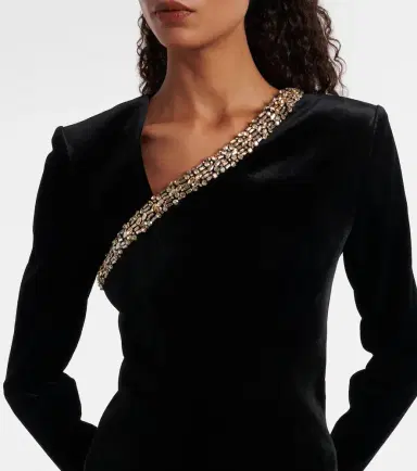 Roland Mouret Asymmetric embellished velvet top | Thumbnail 5 Roland Mouret Asymmetric embellished velvet top | Thumbnail 5