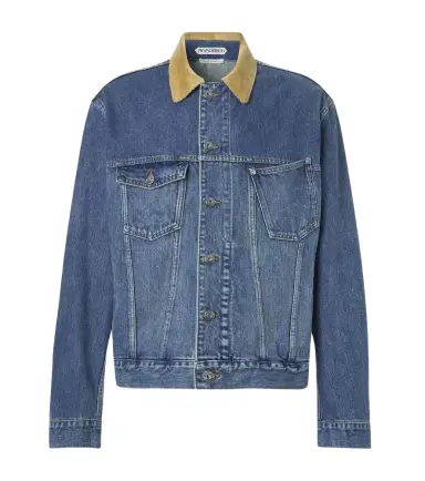 JW Anderson Corduroy-trimmed denim jacket | Thumbnail 1 JW Anderson Corduroy-trimmed denim jacket | Thumbnail 1