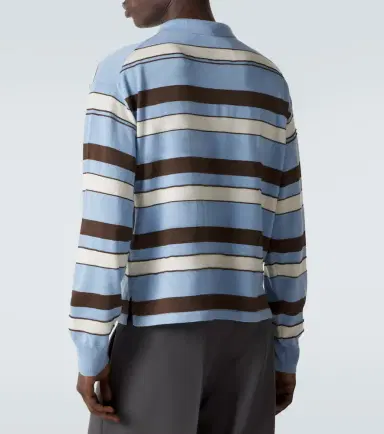 JW Anderson Striped cotton and wool-blend polo shirt | Thumbnail 2 JW Anderson Striped cotton and wool-blend polo shirt | Thumbnail 2