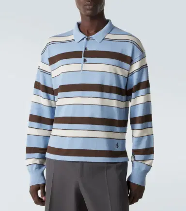JW Anderson Striped cotton and wool-blend polo shirt | Thumbnail 4 JW Anderson Striped cotton and wool-blend polo shirt | Thumbnail 4