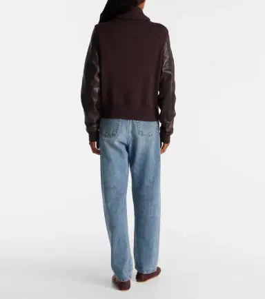 Proenza Schouler Elenora wool-trimmed leather jacket | Thumbnail 2 Proenza Schouler Elenora wool-trimmed leather jacket | Thumbnail 2