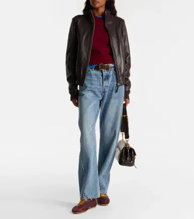Proenza Schouler Elenora wool-trimmed leather jacket | Thumbnail 6 Proenza Schouler Elenora wool-trimmed leather jacket | Thumbnail 6