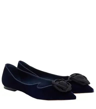 Roger Vivier Rose Vivier velvet ballet flats | Thumbnail 1 Roger Vivier Rose Vivier velvet ballet flats | Thumbnail 1