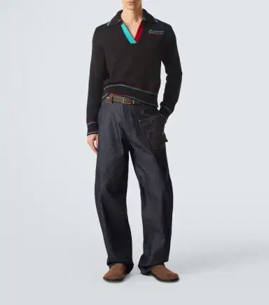 JW Anderson Cotton, cashmere, and wool polo sweater | Thumbnail 2 JW Anderson Cotton, cashmere, and wool polo sweater | Thumbnail 2