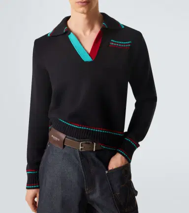 JW Anderson Cotton, cashmere, and wool polo sweater | Thumbnail 4 JW Anderson Cotton, cashmere, and wool polo sweater | Thumbnail 4